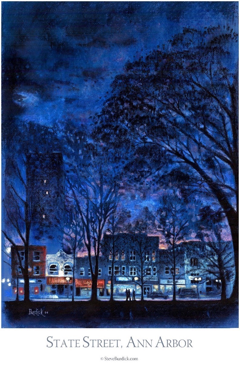 Steve Burdick State Street, Ann Arbor, 1983 UM Stamps